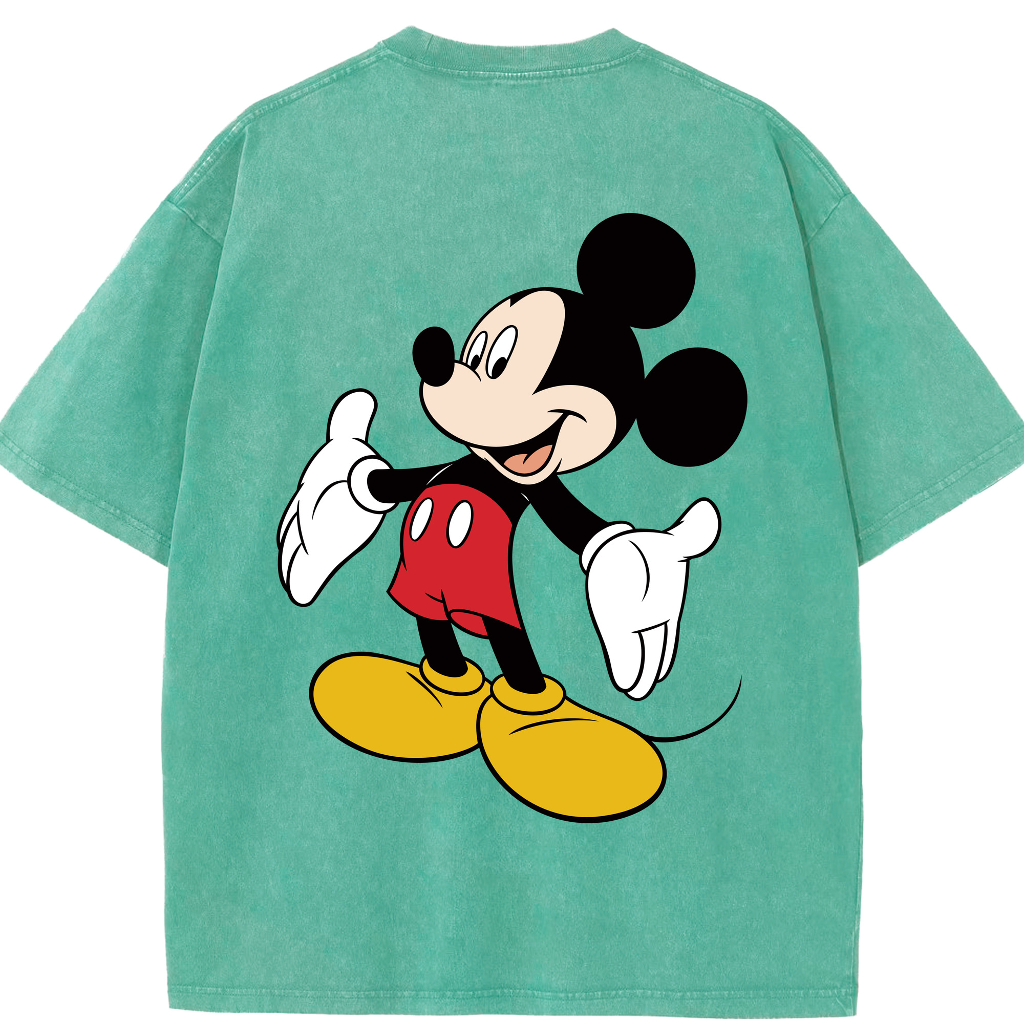 （画像用） ミッキーマウス Mickey Mouse 綿100% ヴィンテージ風 半袖Tシャツ（背面プリント）